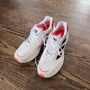 adidas Boston 10 White and Red Athletic Shoes